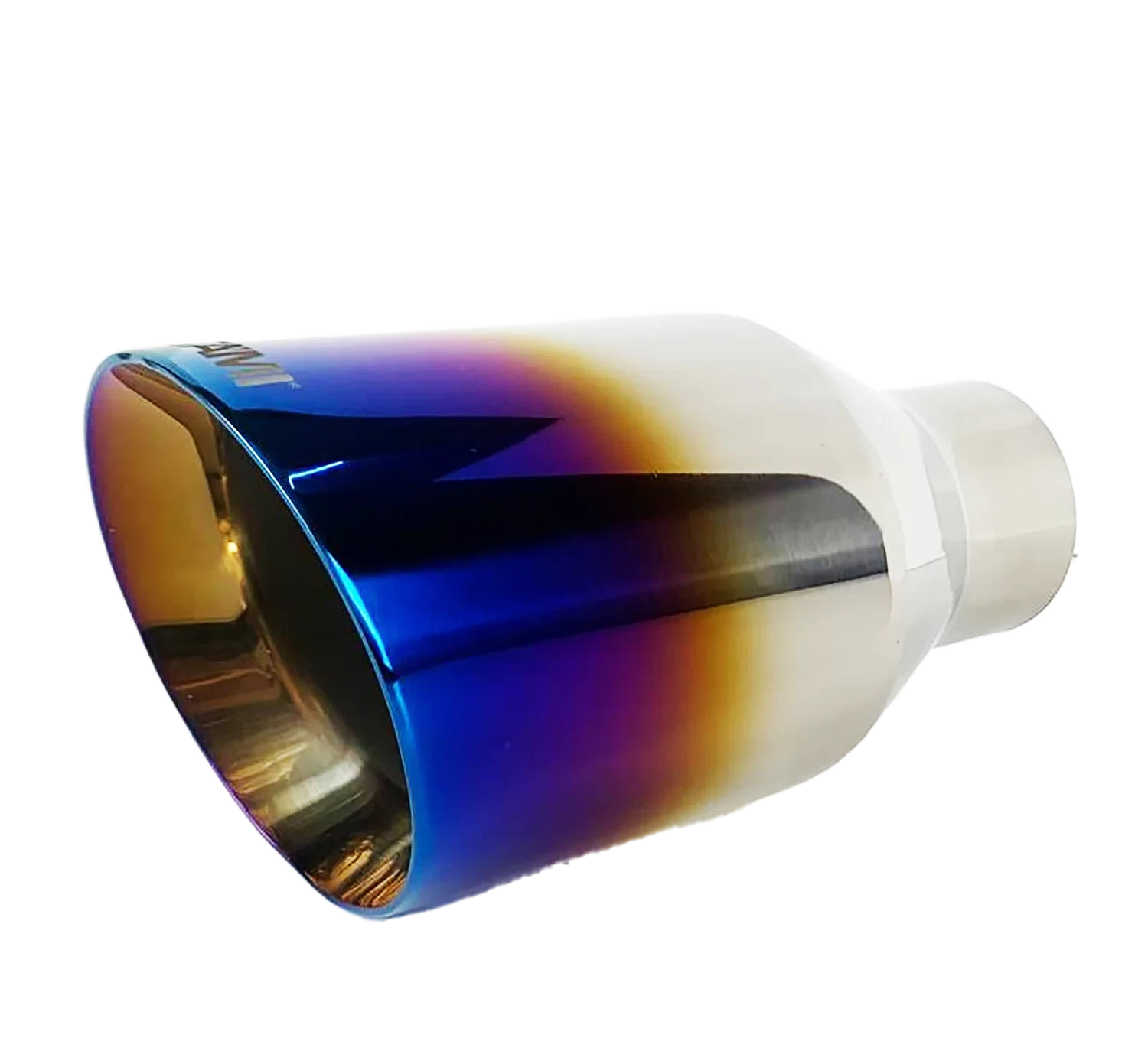 2.25_ ID_4_ OUT_8_ Single Round Double Wall StraightCut Exhaust Tip-Blue NT-2479